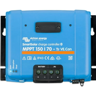 Victron Energy SmartSolar MPPT Tr VE. Can Solar Charge Controller (Bluetooth) - Charge Controllers for Solar Panels - 150V, 70 amp, 12/24/36/48-Volt