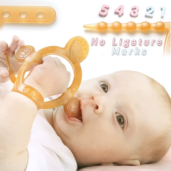 Aochakimg Baby Teething Toys 6-12 Months Teethers for Infants Toddlers Silicone Molars Adjustable Wristband Chew Toys for Babies 3 4 5 6 7 8 9 10 11 12 Month