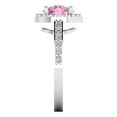 thumbnail image 3 of 1.86 ct Round Cut Simulated Pink Diamond Halo Engagement Ring for Women in 18K White Gold, 3 of 5