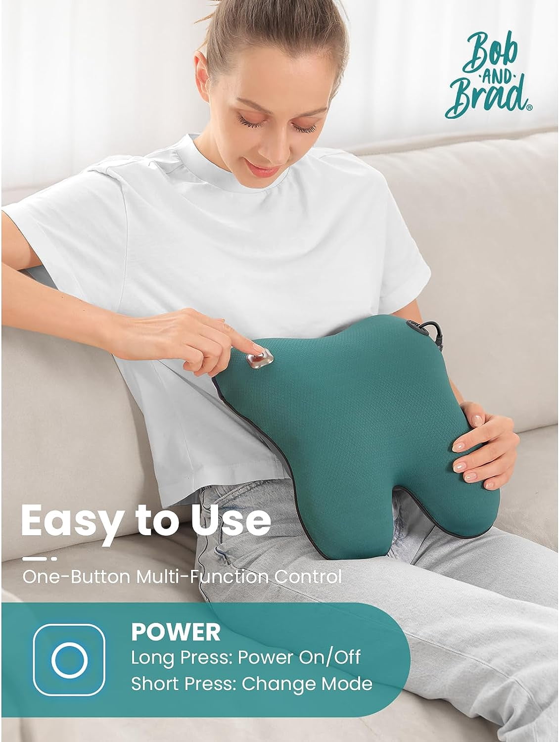 BOB AND BRAD Neck Back Massager with Heat, Electric Massager Deep Tissue Kneading Shiatsu Massage to Relief Shoulder Muscles, Gift for Mom/Dad/Women/Men in Home Office and Car