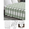 thumbnail image 5 of Twin Size Flat Sheet Only, Sage Green Buffalo Plaid Soft Brushed Microfiber Bed Sheets, Farmhouse Green White Checkered Hotel Quality Breathable Bedding Top Sheet, Easy Care, 66"x96", 5 of 9