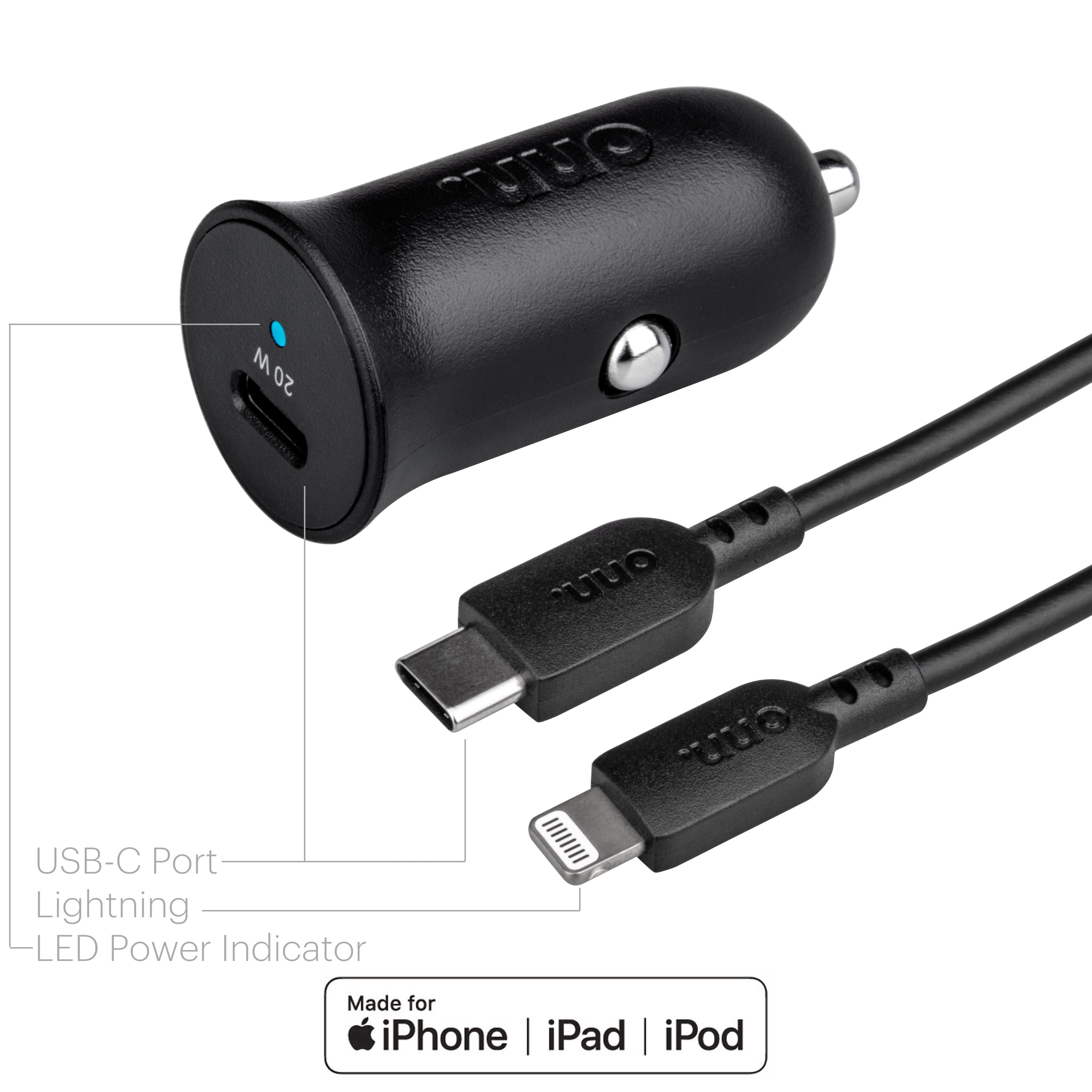 USB-C Car Charger Kit 20W - USB-C to Lightning - iPhone 8 or later