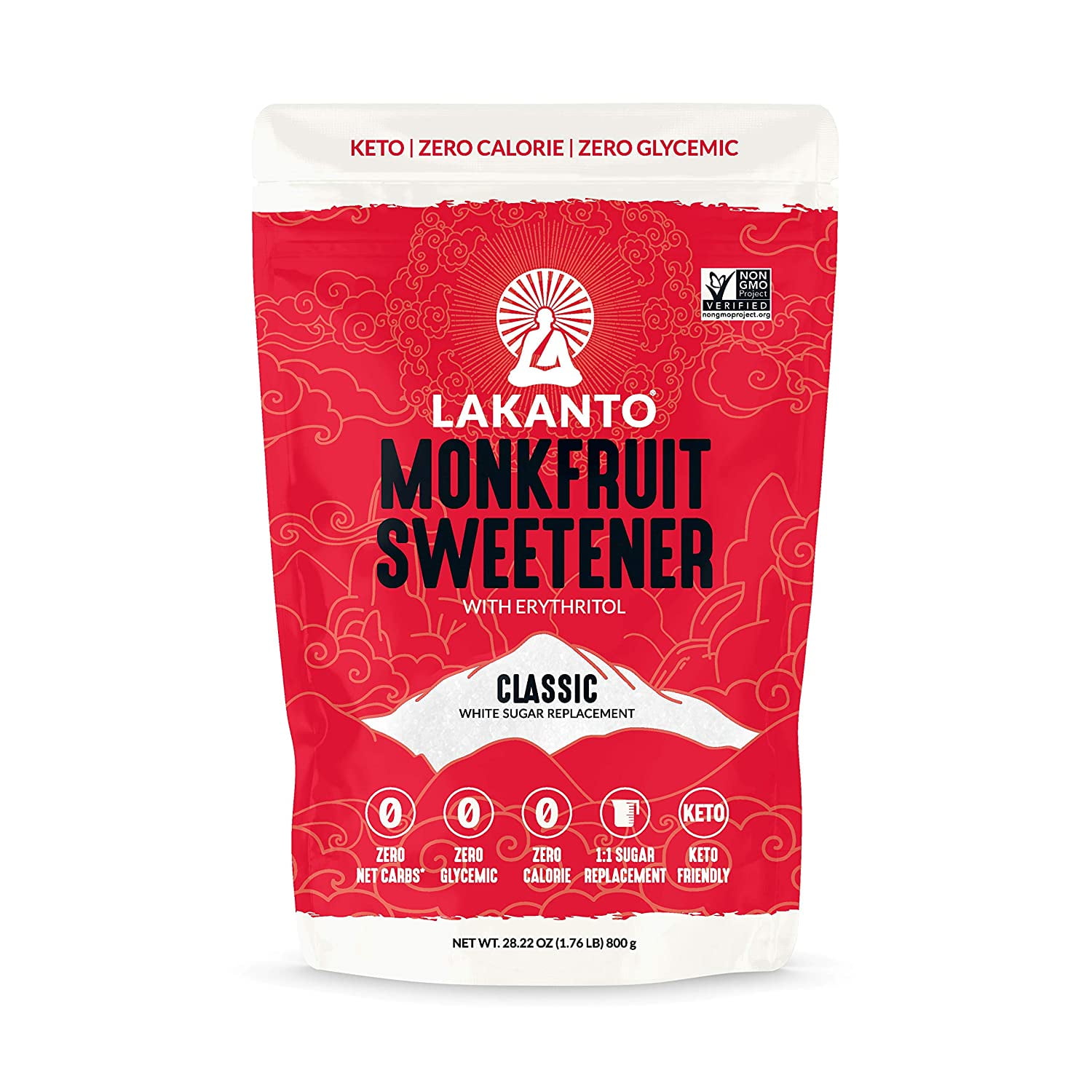 Lakanto Monkfruit Sweetener 1 1 White Sugar Substitute Zero Calorie Keto Diet Friendly Zero Net Carbs Zero Glycemic Baking Extract Sugar Replacement Classic White 1 76 Lbs Walmart Com Walmart Com