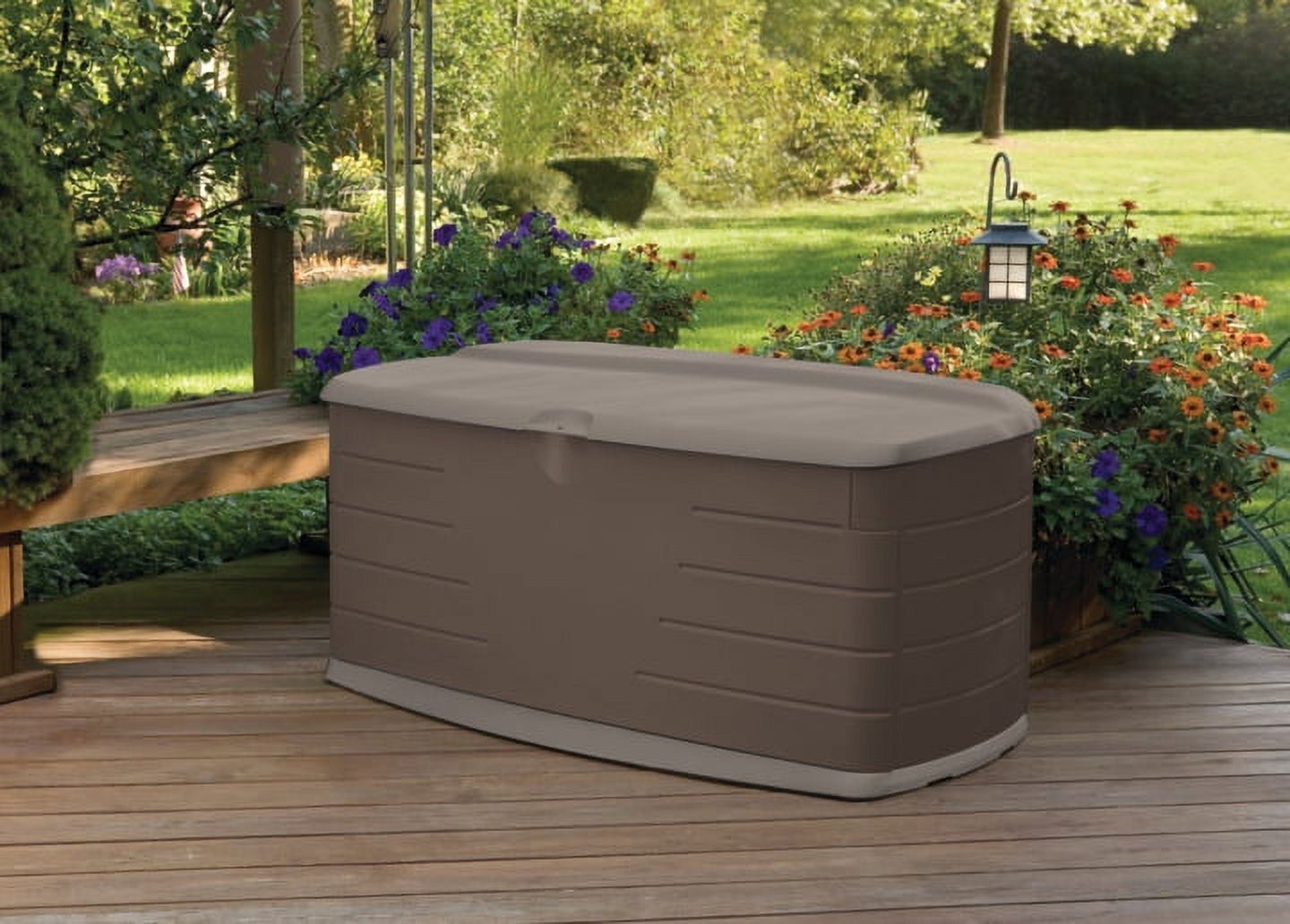 Rubbermaid Outdoor Large Deck Box with Seat, Green, 90 Gallon - image 5 of 5