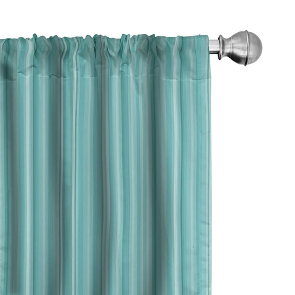 Ambesonne Aqua Curtains, Ocean Inspired Blue Lines, Pair of 28"x84", Turquoise Pale Blue