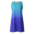 thumbnail image 3 of Dyfzdhu Summer Dresses for Women Casual Tie Dye Round Neck Sleeveless T Shirt Dress Beach Tank Mini Dress Dark Blue, 3 of 9