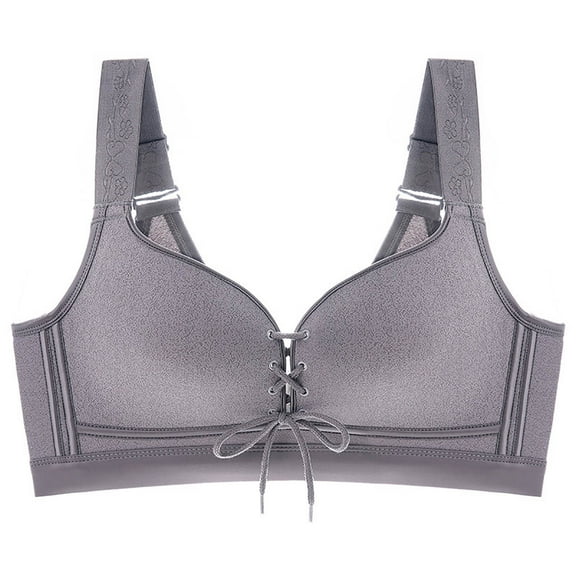 khonts,Women's Push up Drawstring Bras Supportive Wireless Cleavage Bra Sexy Gathering Lift Adjustable Bralettes for Large Purple 48