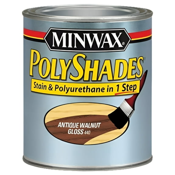 Minwax 61440444 PolyShades - Stain & Polyurethane in 1 Step, quart, Antique Walnut, Gloss