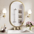 thumbnail image 2 of SHATTERVUE 24"x36" Oval Bathroom Wall Mirror Vanity Mirror with Aluminum Alloy Frame, Gold, 2 of 5