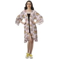 thumbnail image 3 of Moomaya Moss Georgette Printed Shrug Beach Cloth 3/4 Sleeve Cardigans For Women, 3 of 6