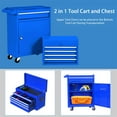 thumbnail image 2 of Aukfa Tool Box, 2 in 1 Steel Rolling Tool Chest & Cabinet On Wheels for Garage, 5-drawer, Blue, 2 of 10
