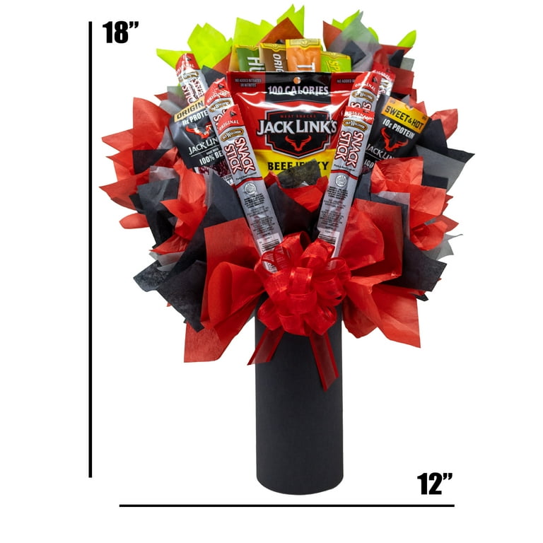 Man Bouquet with Over 1lb Beef Jerky by Jack Links, Slim Jim