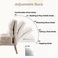 thumbnail image 4 of Ebello Adjustable Backrest Accent Chair, Modern Velvet Lounge Chair with Ottoman & Side Pockets for Living Room Bedroom, Beige, 4 of 11