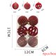 thumbnail image 3 of Juego de 6 bolas navideñas flocadas, color burdeos, blanco y verde, para colgar en el árbol de Navidad, decoración del hogar para Año Nuevo, 3 of 5