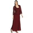 thumbnail image 3 of JINMGG Clearance Dresses under $10.00 Women Plus Size Hollow Out Lace Patchwork Solid Loose Hem Casual Long Dress Wine XXXXXL, 3 of 9
