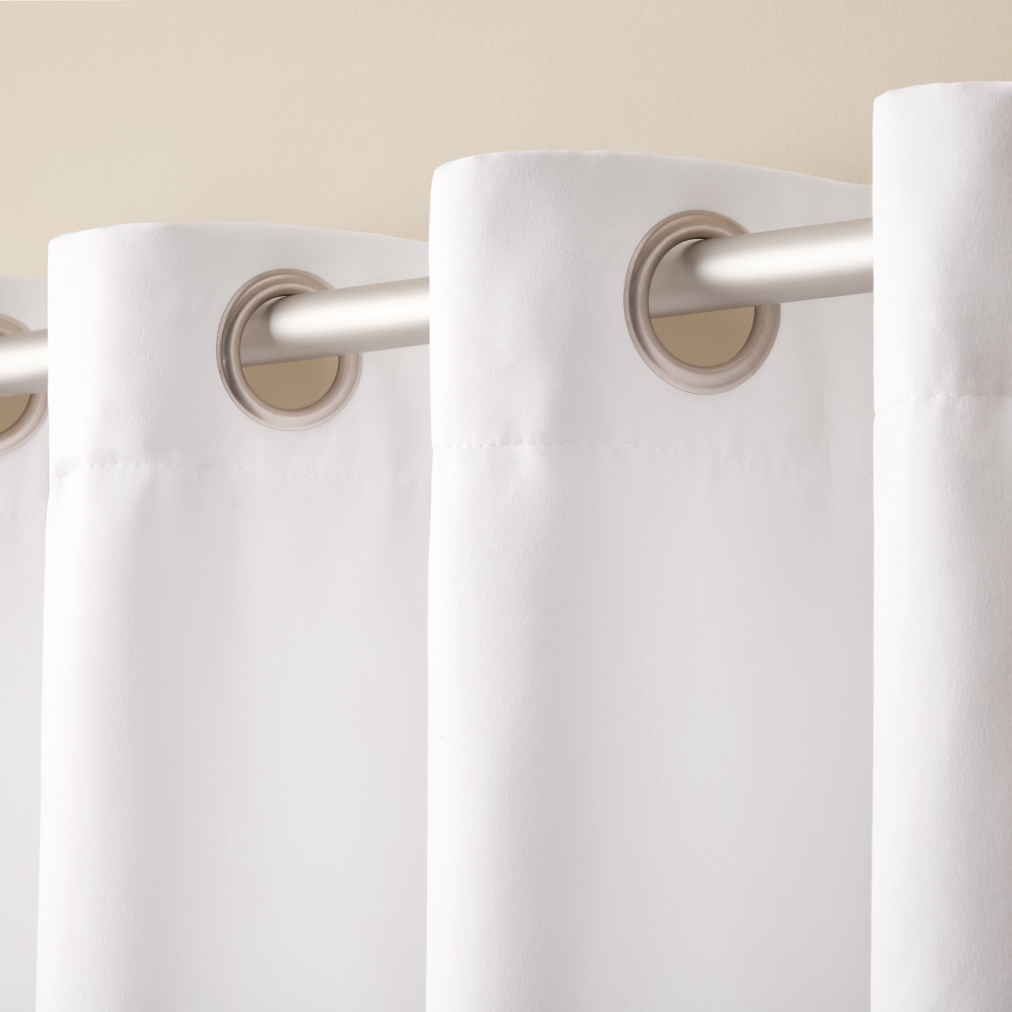 TOWN & COUNTRY LUXE Oslo Double Layer Indoor Curtains, Room Darkening and Sheer, Grommet Top, Energy Efficient, 2-Pack Set, 52"x84", White