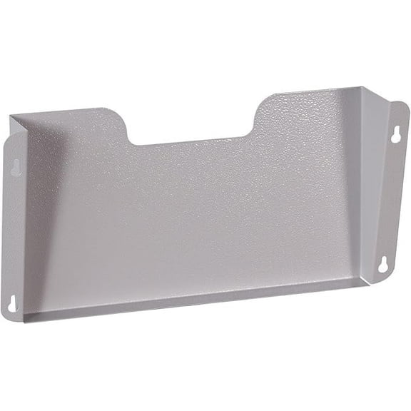 EASY LIFE PRODUCTS Single Unit Metal Wall Mount File Organizer Pocket File Holder Mail Organizer Office Wall Hanging Files Magazines Organizer, Black and Grey (stainless steel)