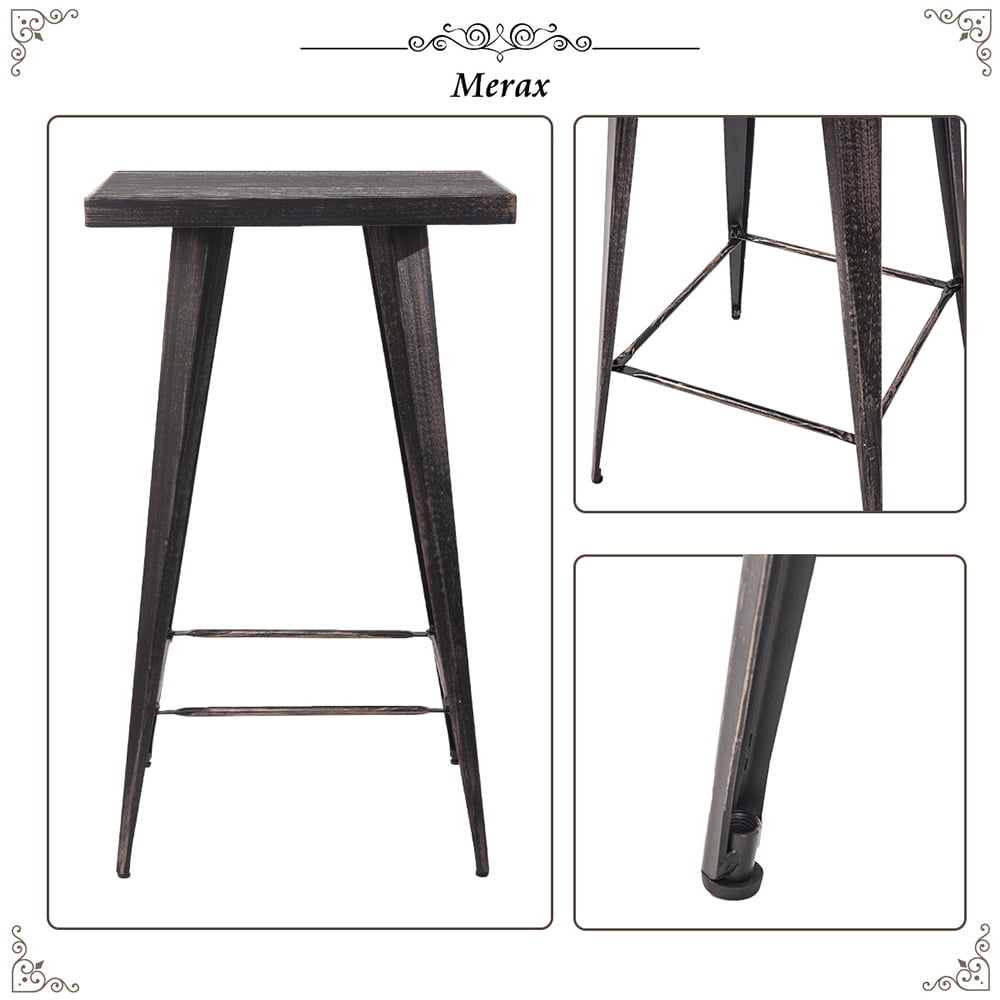 Kepooman 41" Vintage Distressed Metal Bar Table, Rustic Bistro Rectangular High Pub Table for Bar Cafe Home, Golden Black Kepooman 41" Vintage Distressed Metal Bar Table, Rustic Bistro Rectangular High Pub Table for Bar Cafe Home, Golden Black