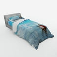 thumbnail image 2 of Ambesonne Nautical Bedding Set 3 Pcs, Ship Wreck Landscape, Twin XL, Blue White, 2 of 2