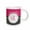 White, variant on 3drose, Elegant Pink with Black and White Polka Dot Monogram Letter R, 11oz Two-tone Black Mug