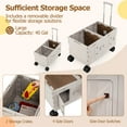 thumbnail image 4 of Costway Large Foldable Utility Cart with  2-Tier Storage Crates 5 Rotate Wheels Metal White, 4 of 9