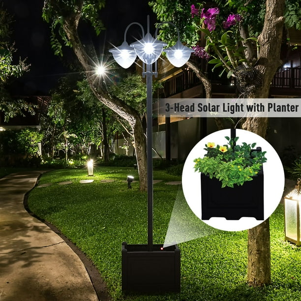 Solar top lantern planter
