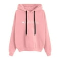 thumbnail image 1 of Gibobby Mujeres sudadera con capucha suéter El amor de de las mujeres imprime Slouchy Hoodie Sweatshirt Casual Drawstring grueso Top （Rosa， M), 1 of 3