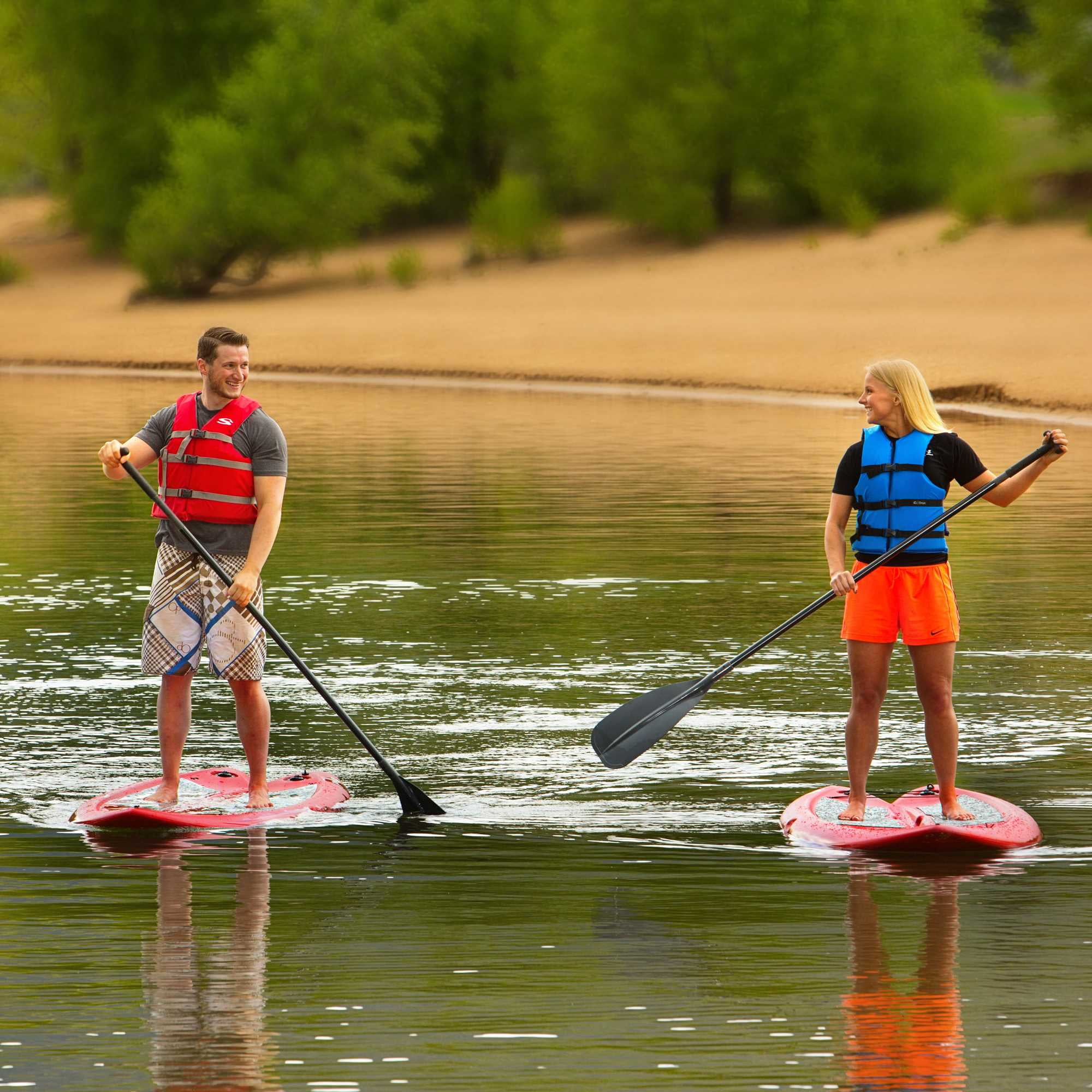 Lifetime Freestyle XL 116 inch Stand-Up Hardshell Paddleboard - 2 Pack, Red (90445)