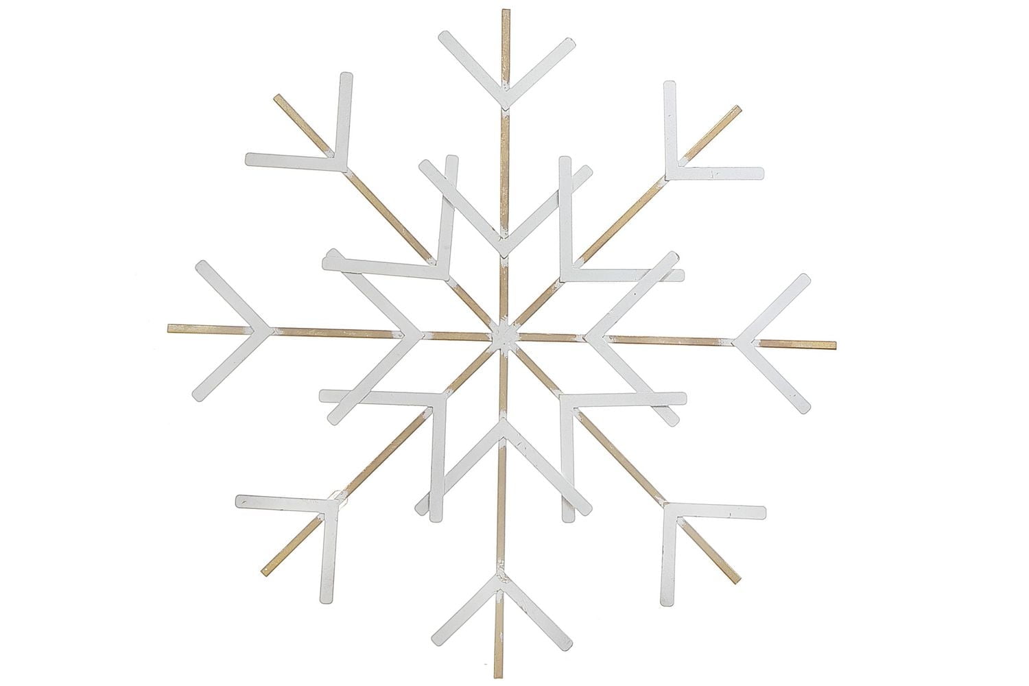 White And Gold Metal Snowflake Wall Decor Large