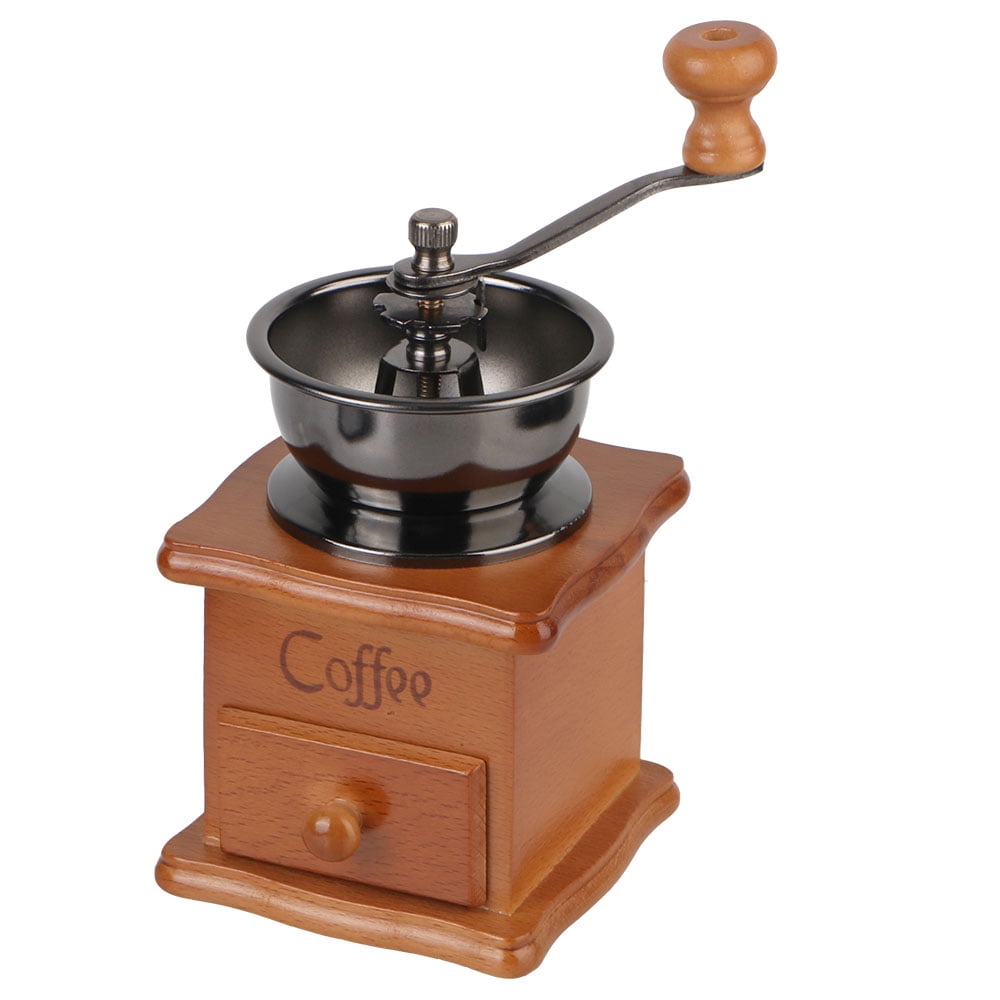 Retro Style With Ceramic Millston Spice Burr Mill Coffee Manual Coffee Bean Grinder Utensils Stainless Steel Handle Mini Wooden
