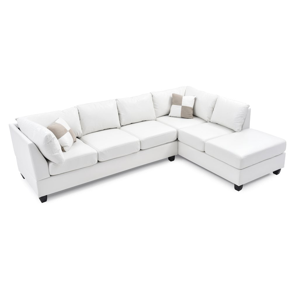Glory Furniture Malone Sectional in White Color
