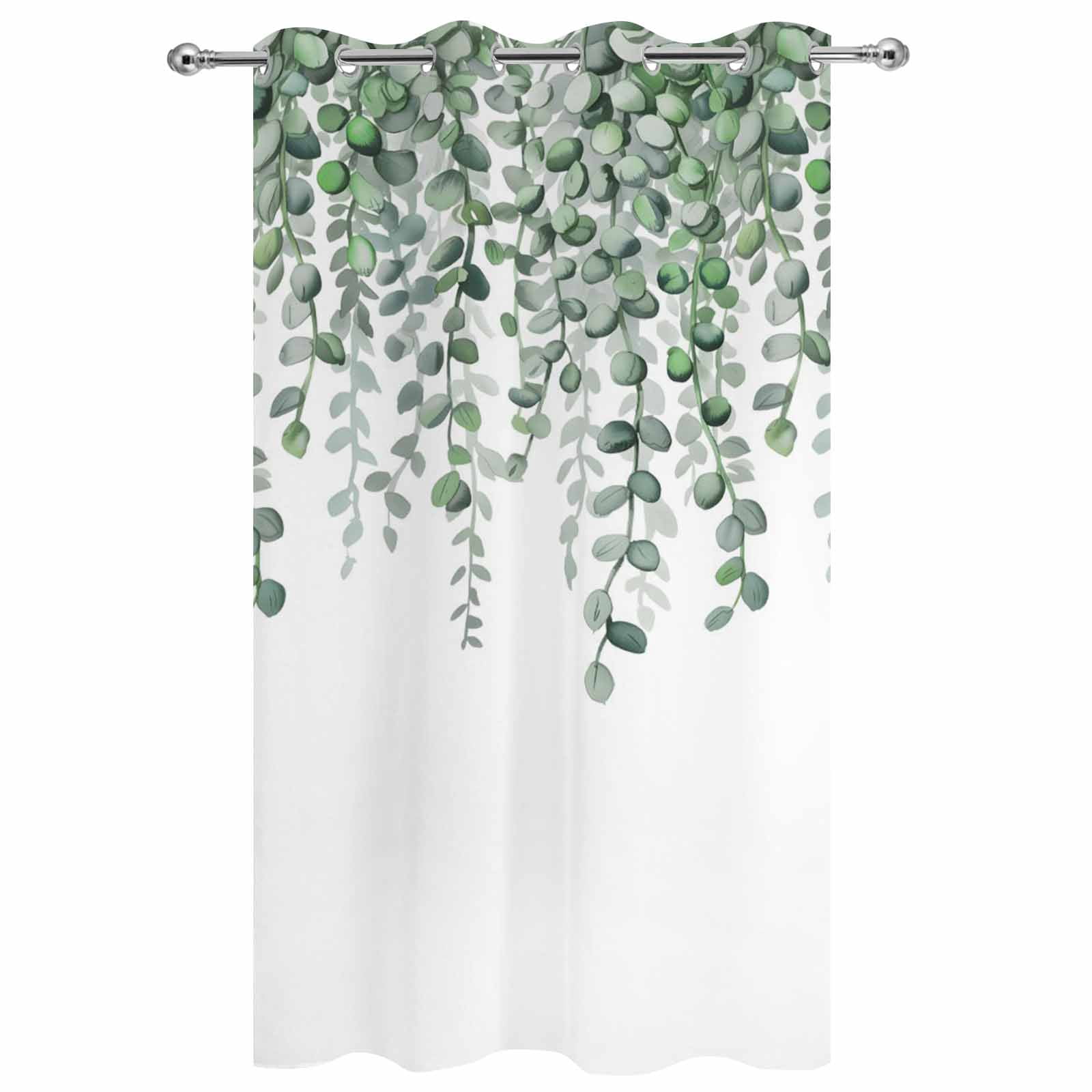 Outdoor Curtains for Patio Waterproof, Green Eucalyptus Leaves Outdoor Privacy Panels Grommet, Summer Botanical Weeping Watercolor Blackout Outside Curtains for Porch/Cabana 54"x108", 1 Panel