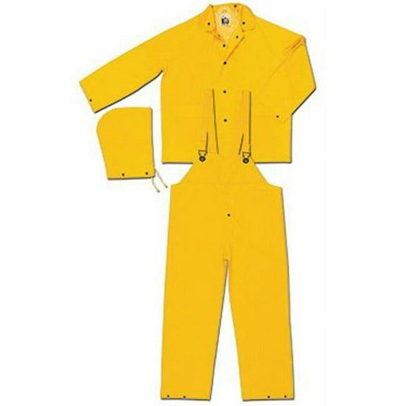 River City 611-2303L Industry Grade Pvc-Polyester Suit, 3 Piece - Yellow