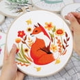 thumbnail image 2 of VOCHIC Fall Fox Embroidery Kits for Beginners with Autumn Animal pattern,Adults Starter Cross Stitch Kit DIY Needlepoint Kits, 2 of 7