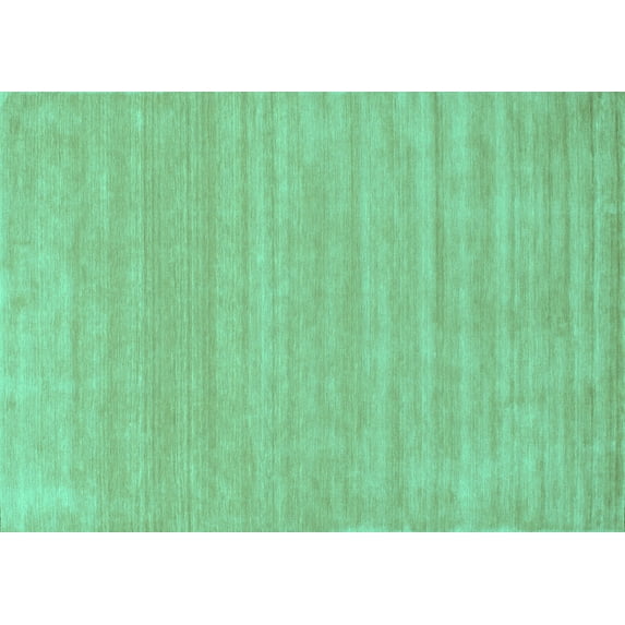 Ahgly Company Indoor Rectangle Solid Turquoise Blue Modern Area Rugs, 5' x 7'