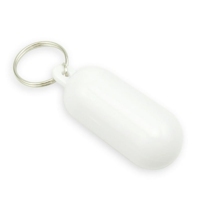 Toystoory Llavero flotante Figuración secundaria Llavero colgante ligero en forma de píldora para canotaje Surf Deportes al aire libre Deportes acuáticos Blanco1pcs
