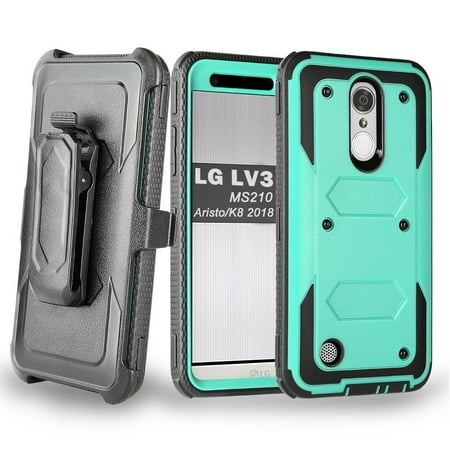 LG K30 Case Belt Clip (X410), LG Premier Pro LTE Case, LG K10 2018 Case Clip (MS425) [Shock Proof] Heavy Duty Holster, Full Body Coverage [Built in Screen Protector] LG K20v Case -