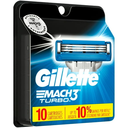 Gillette Mach3 Turbo Refill Cartridges, 10ct