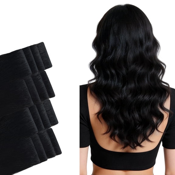 Vlasy Tape In Human Hair Extensions 16 Inches Human Hair Tape-In Extensions Invisible Tape-In Hair Extensions PU Skin Seamless Tape-In 16 Pieces #1