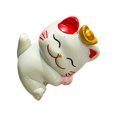 thumbnail image 1 of Estatua de gato de la suerte pequeña, escultura de gatito, adorno de mesa multifunción y bonito para coche. Estilo A, 1 of 9