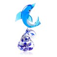 thumbnail image 1 of Figuras de delfines dobles de vidrio coleccionables, adorno de criatura marina, 1 of 6