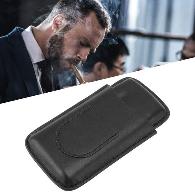 Portable Travel Leather Cigar, Leather Case 3pcs Capacity Cigar Humidor Fine Stitching Cigar Case Holder