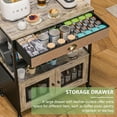 thumbnail image 4 of X-cosrack Large Coffee Bar Cabinet，3 Tiers Kitchen Coffee Cart with Drawer for The Home, Movable Farmhouse Station Table on Wheels for Living Room, Entryway, Dining Room, Kitchen, 4 of 8