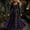 Multicolor, variant on Wovilon Women's Halloween Dress Gothic Floral Bat Print V Neck Long Sleeve Flare Silhouette Maxi Dress Pull On Stretch Vintage Fall Party Costume