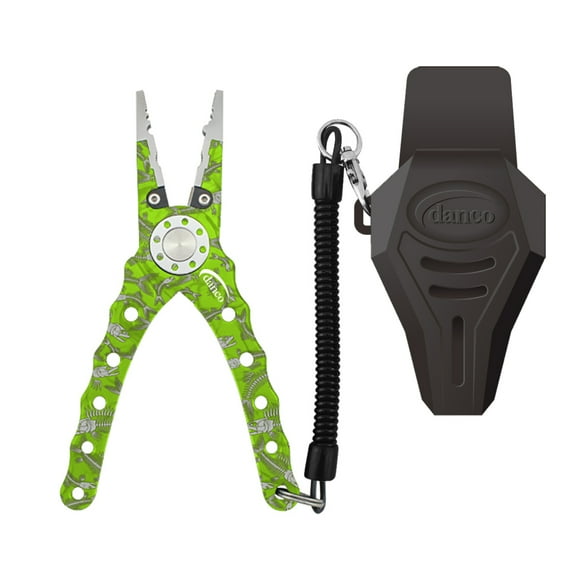 Danco Sports Crankshaft Tournament 7" Aluminum Pliers, Chartreuse Fish Bone