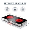 thumbnail image 6 of COKLAI Double Burner Infrared Glass Electric Hot Plate, Portable Cooktop with Adjustable Temperature, Easy-Clean Surface for Kitchen, Dorm, RV & Camping, 6 of 7