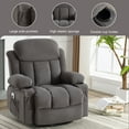 thumbnail image 4 of HSUNNS 360° Swivel Recliner Chair with Massage & Heat, 135° Recline, Living Room Recliner with USB Port, Cup Holder and Storage, 350LB Ergo Lounge Chair Grey, 4 of 11