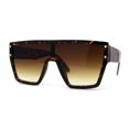 thumbnail image 2 of Oversize Flat Top Shield Square Rectangle Plastic Fashion Sunglasses Tortoise Brown, 2 of 4