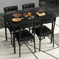 thumbnail image 2 of RONSHIN Dining Table Set for 4, Kitchen Table and Chairs, Small Space Apartment Studio, Wooden Rectangular Table, Upholstered Chairs, 5-Piece Set, 2 of 8