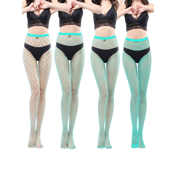 Grianlook Women Pantyhose See Through Mesh Sexy Fishnets Stockings Chic Charming High Waist High Thigh Stockings